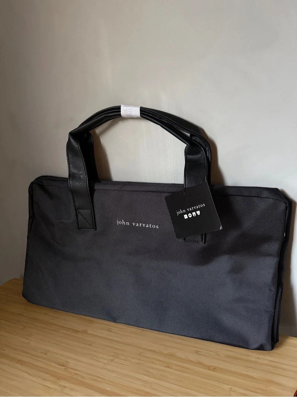 John Varvatos Black Weekender Travel Duffel Bag